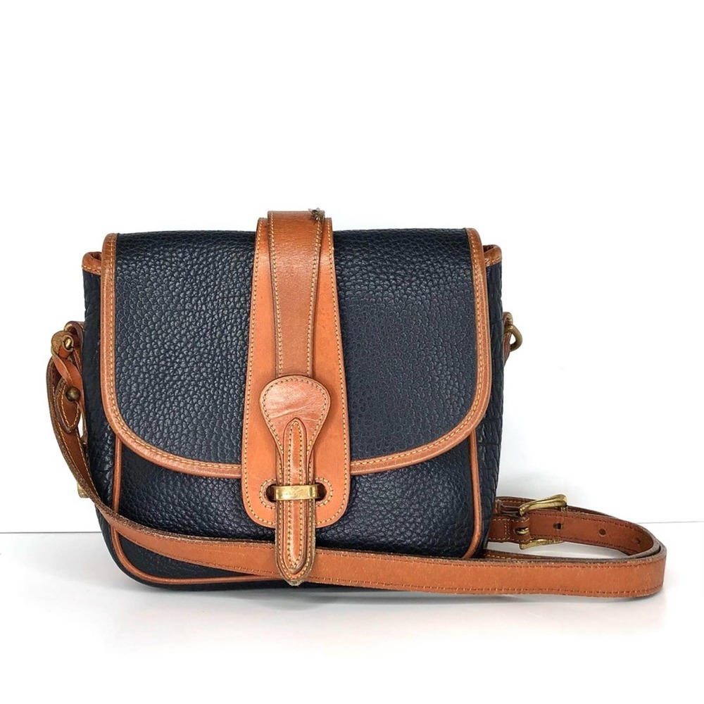 Vintage Dooney and Bourke Leather Equestrian Flap Binocular Crossbody Bag R56